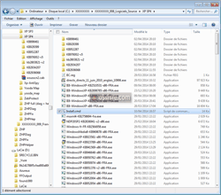 Le rpertoire Windows XP SP4 des correctifs dcompresss - A la fin de la dcompression, le script d'installation de Windows XP SP4 Install.cmd est lanc automatiquement